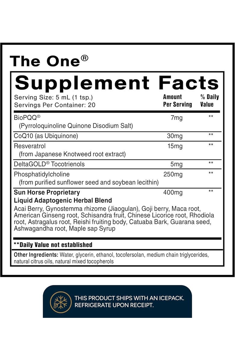 Quicksilver Scientific The One Liquid Adaptogenic Supplement with Resveratrol and CoQ10, Alternate, color, NO COLOR