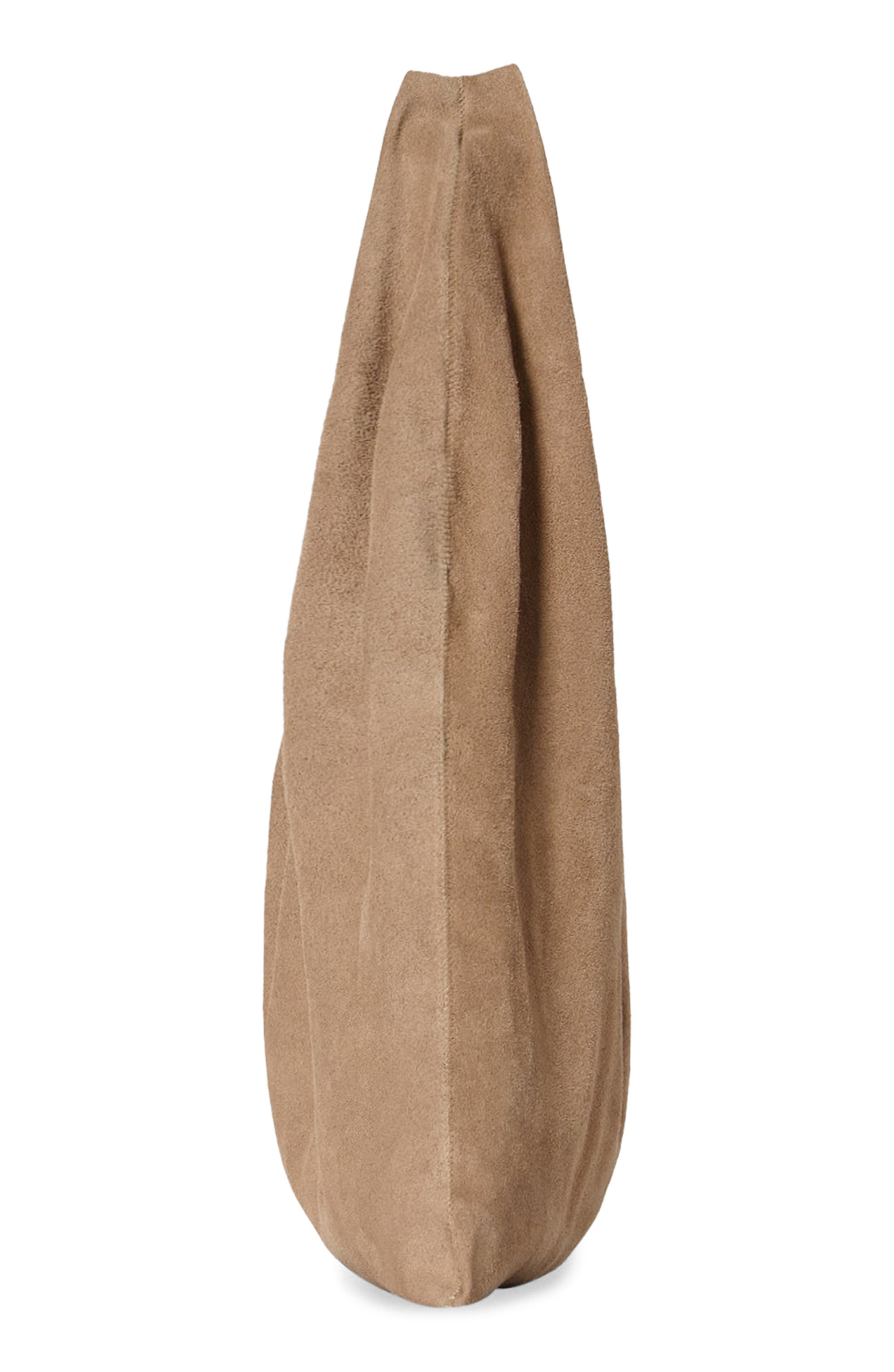 The Row Small Bindle Suede Hobo Bag, Alternate, color, Beige Melange