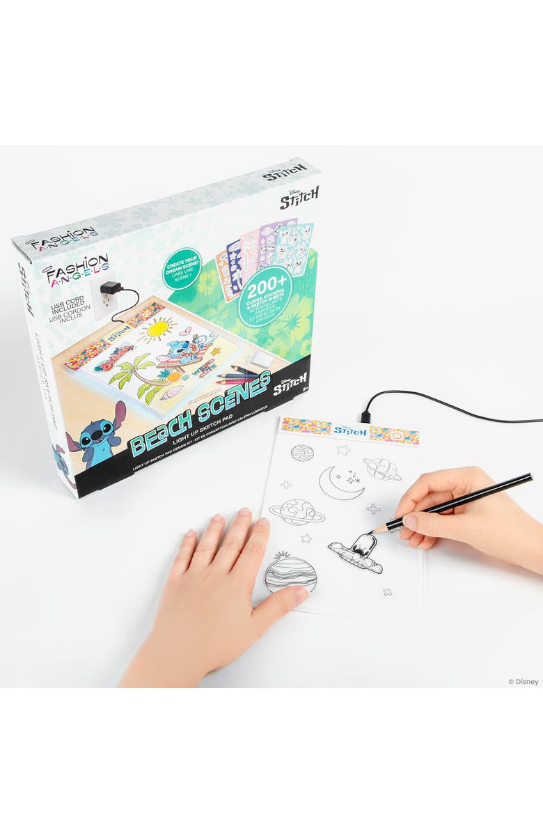 Disney Stitch Light Up Sketch Pad, Disney Stitch Beach Scenes, Design Art Kit, Alternate, color, Multicolored