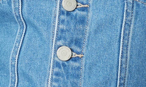 Habitual Denim Bustier Crop Top In Surf