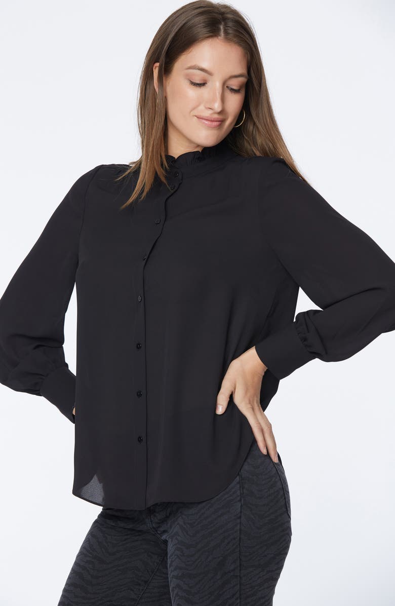 NYDJ Ruffle Neck Blouse, Alternate, color,