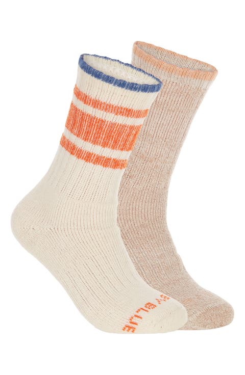 Assorted 2-Pack Wool, Cotton & Linen Blend Crew Socks