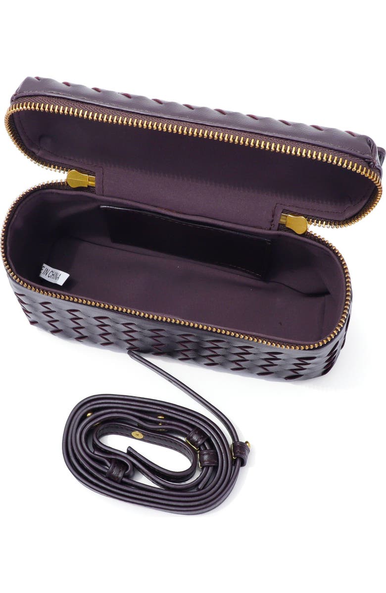 Adornia Burgundy Woven Top Handle Bag, Alternate, color, Burgundy