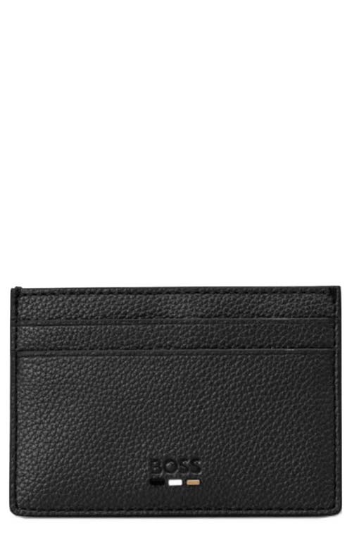 Hugo Boss Hugo Ray Faux Leather Card Case In Black