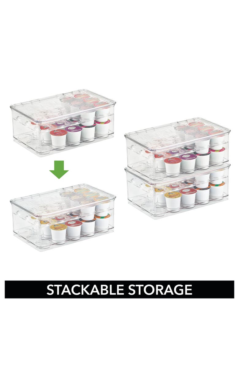 iDesign Stackable Coffee Pod Holder for K-Cup Pods - Set of 2 - Clear, Alternate, color, Clear