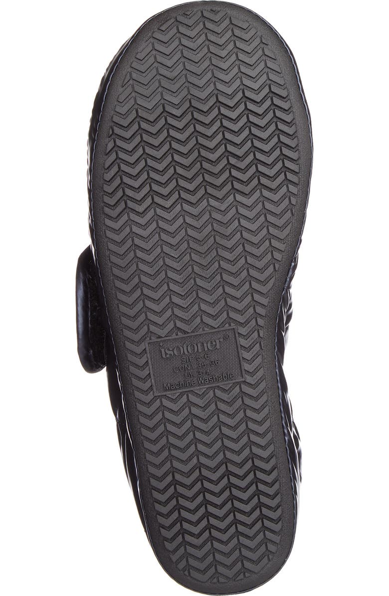 ISOTONER Nylon Puffer Slipper, Alternate, color, Black