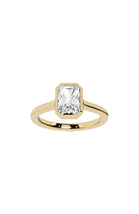 18K Gold Radiant Lab Created Diamond Solitaire Ring - 2.0 ctw (Nordstrom Exclusive)