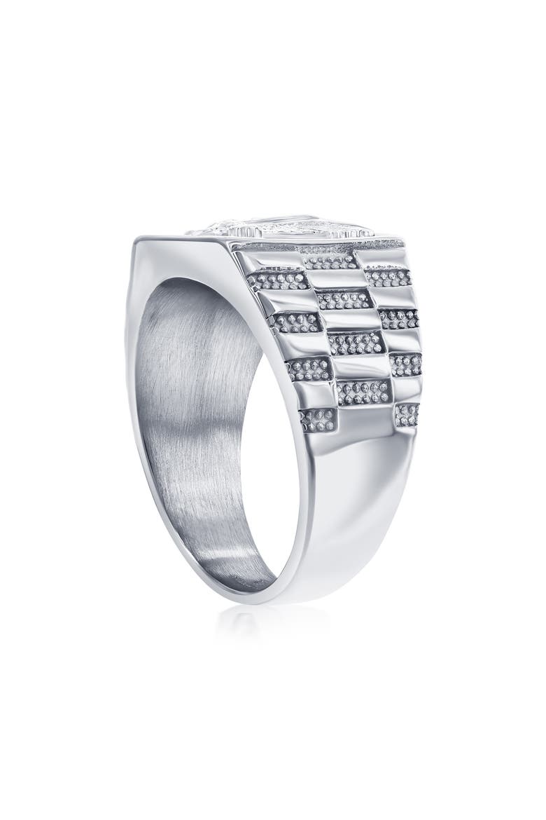 Men's Eagle Signet Ring, Alternate, color, SILVER