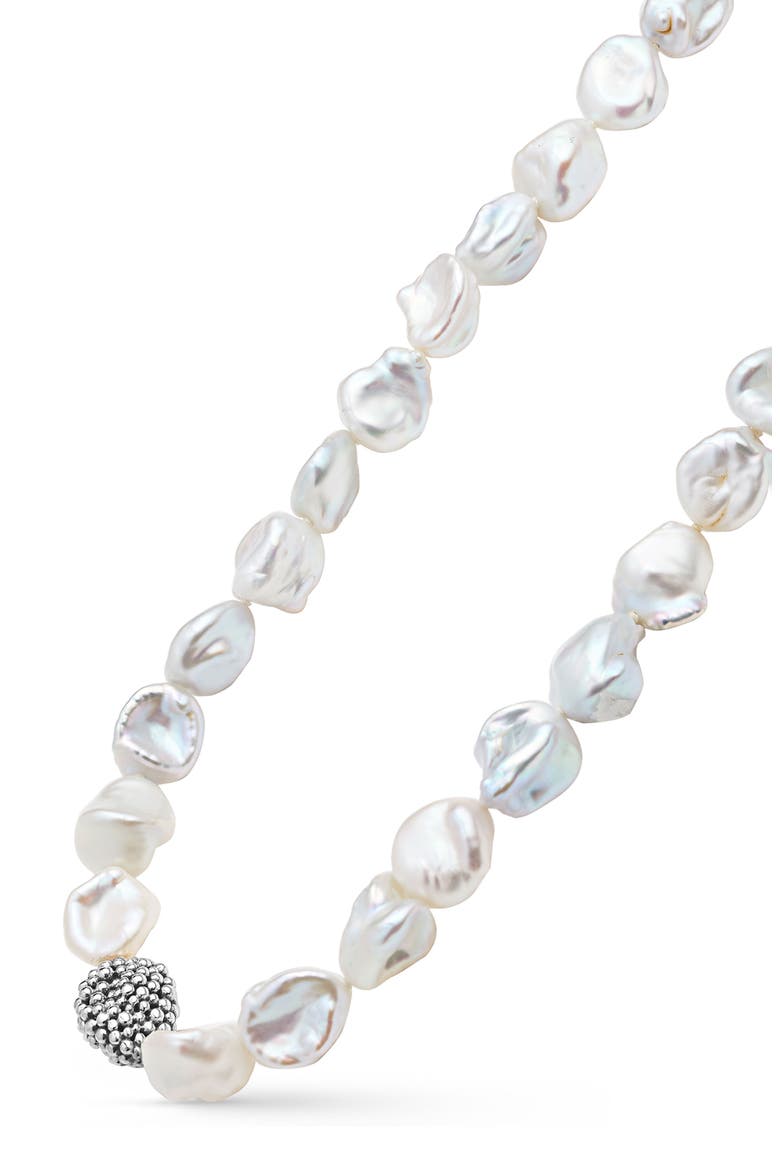 Luna Keshi Pearl Nugget Long Necklace, Alternate, color, SILVER