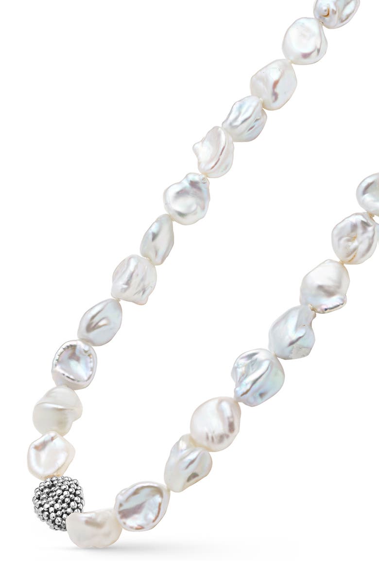 LAGOS Luna Keshi Pearl Nugget Long Necklace, Alternate, color, Silver