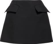 McQueen Flap Detail Cotton Miniskirt