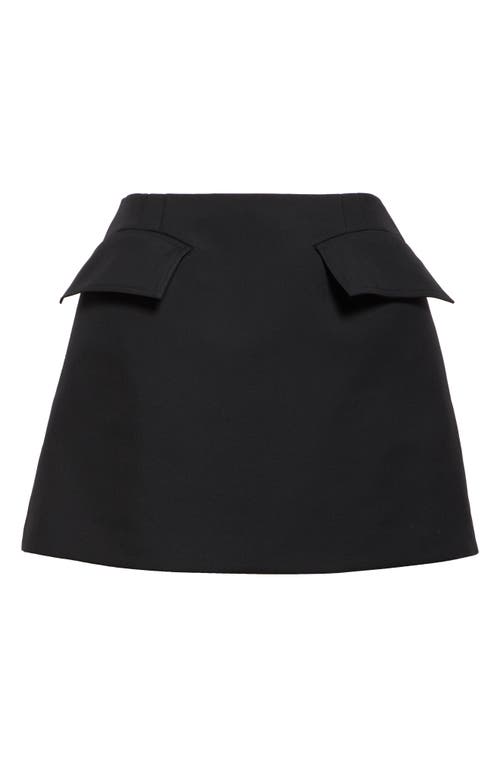 Shop Alexander Mcqueen Mcqueen Flap Detail Cotton Miniskirt In Black