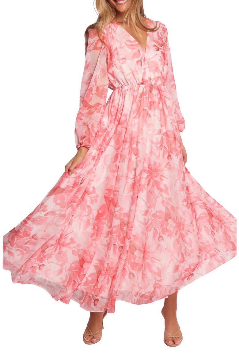 Anisa Long Sleeve Maxi Dress, Main, color, PINK FLORAL