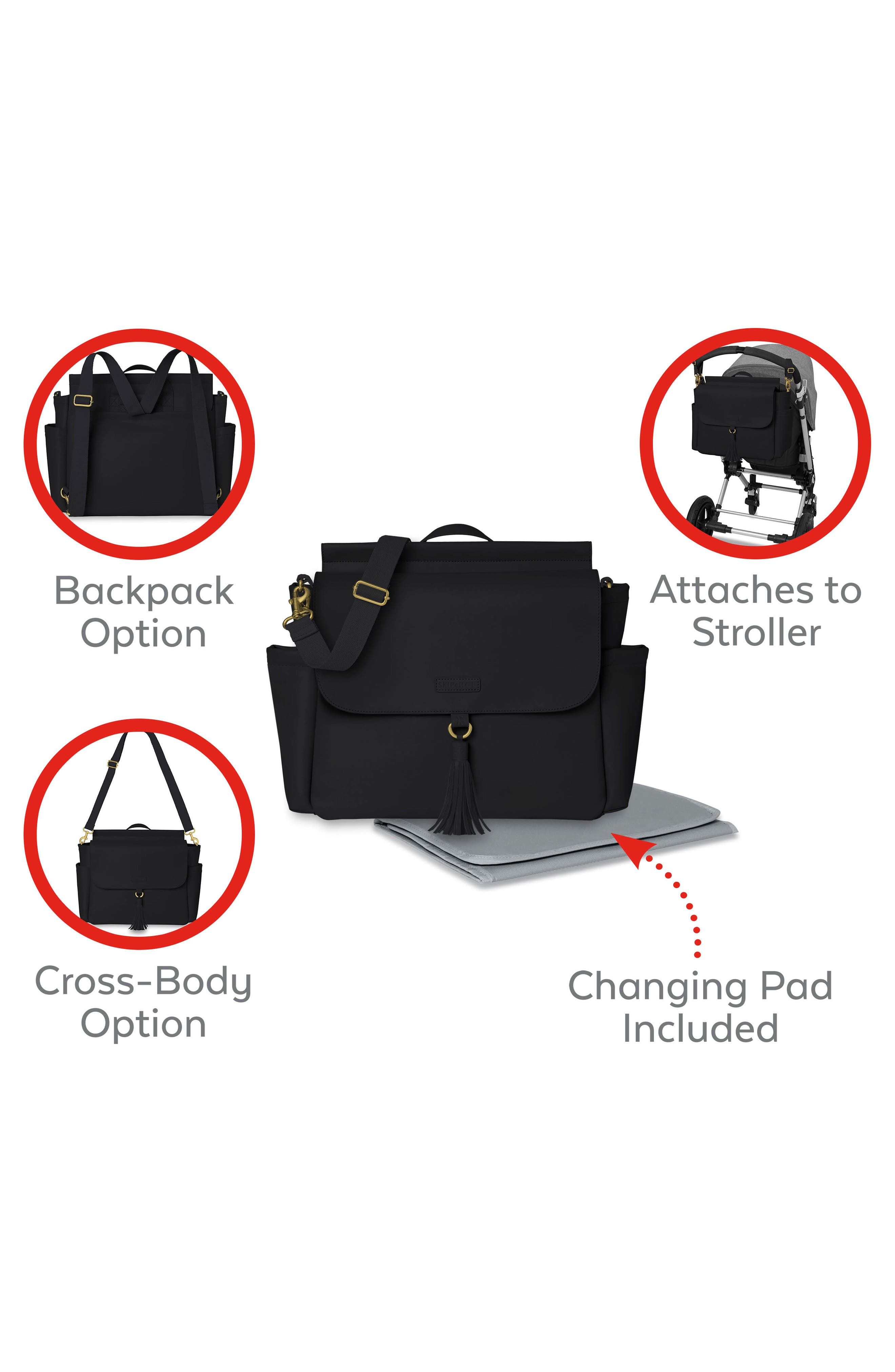 Skip Hop Greenwich Convertible Diaper Backpack, Alternate, color, 