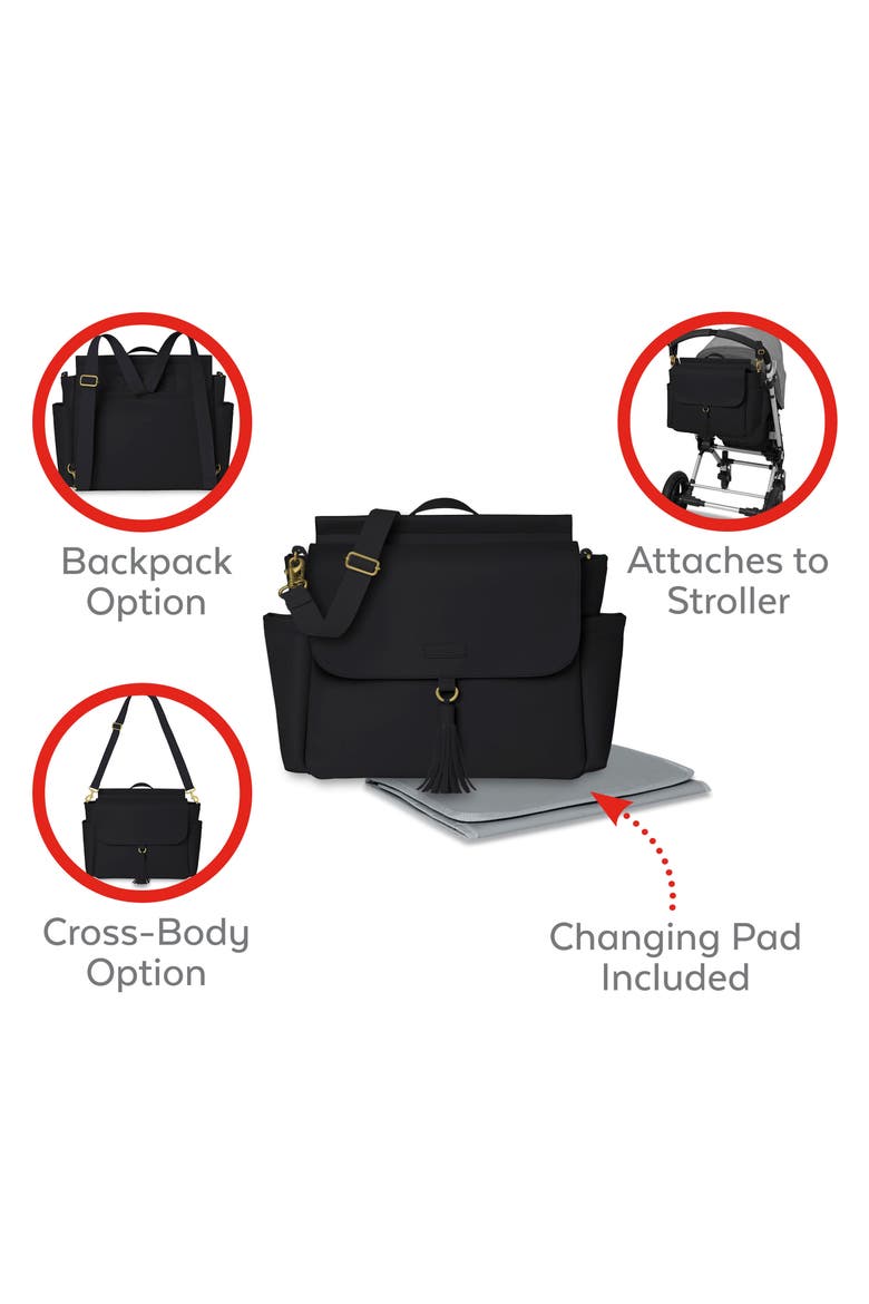 Greenwich Convertible Diaper Backpack, Alternate, color, BLACK/GOLD