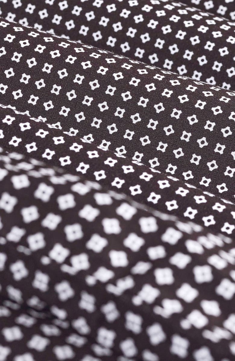 Bugatchi Axel Shaped Fit Geo Print Stretch Cotton Button-Up Shirt, Alternate, color, Black