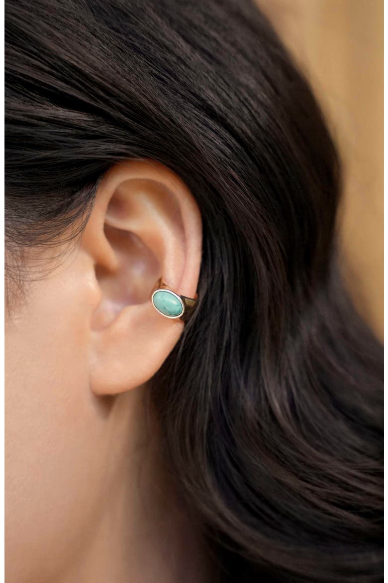 Reconstituted Turquoise Solstice Ear Cuff, Alternate, color, TURQUOISE