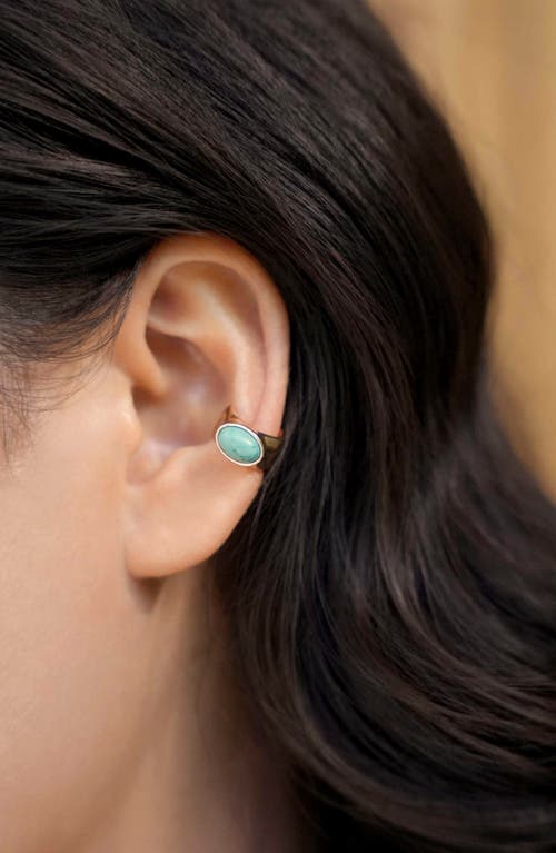 Ettika Turquoise Solstice Turquoise Single Ear Cuff In Gold