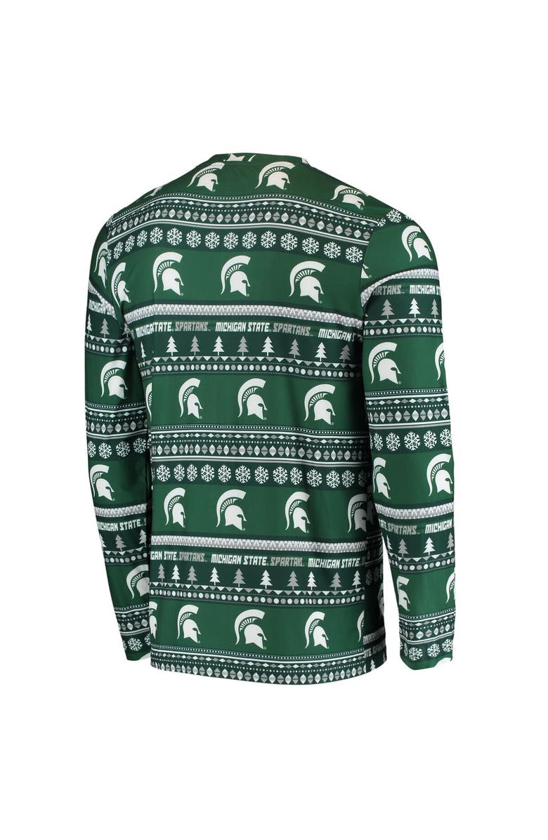 CONCEPTS SPORT Men's Concepts Sport Green Michigan State Spartans Ugly Sweater Knit Long Sleeve Top and Pant Set, Alternate, color, Green