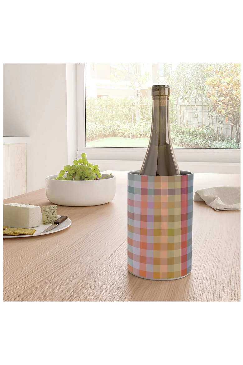 Charming Nostalgia Gingham Print Stainless Steel Wine Chiller, Alternate, color, MULTI