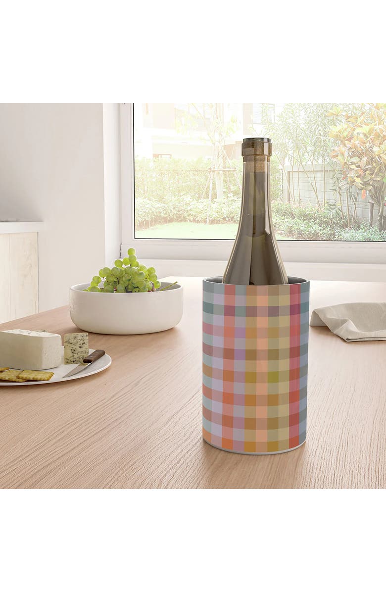 Deny Designs Charming Nostalgia Gingham Print Stainless Steel Wine Chiller, Alternate, color, Multi