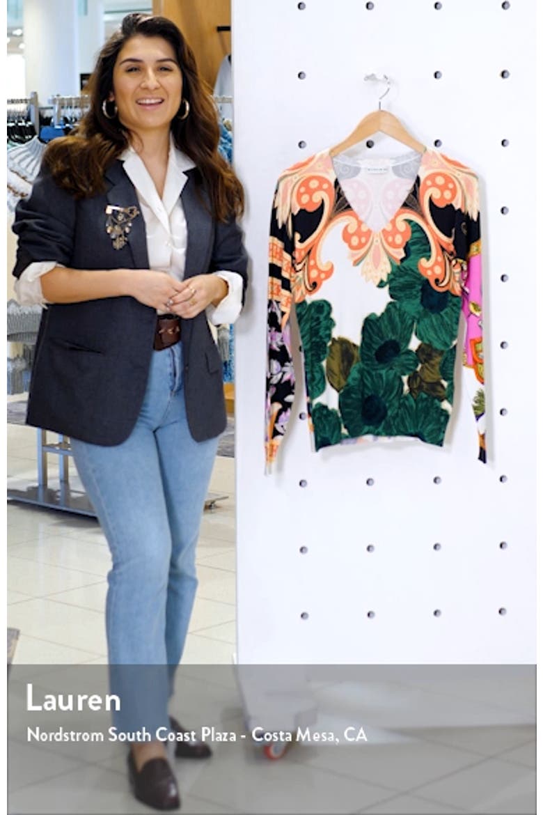 Floral Print Silk Blend Sweater video