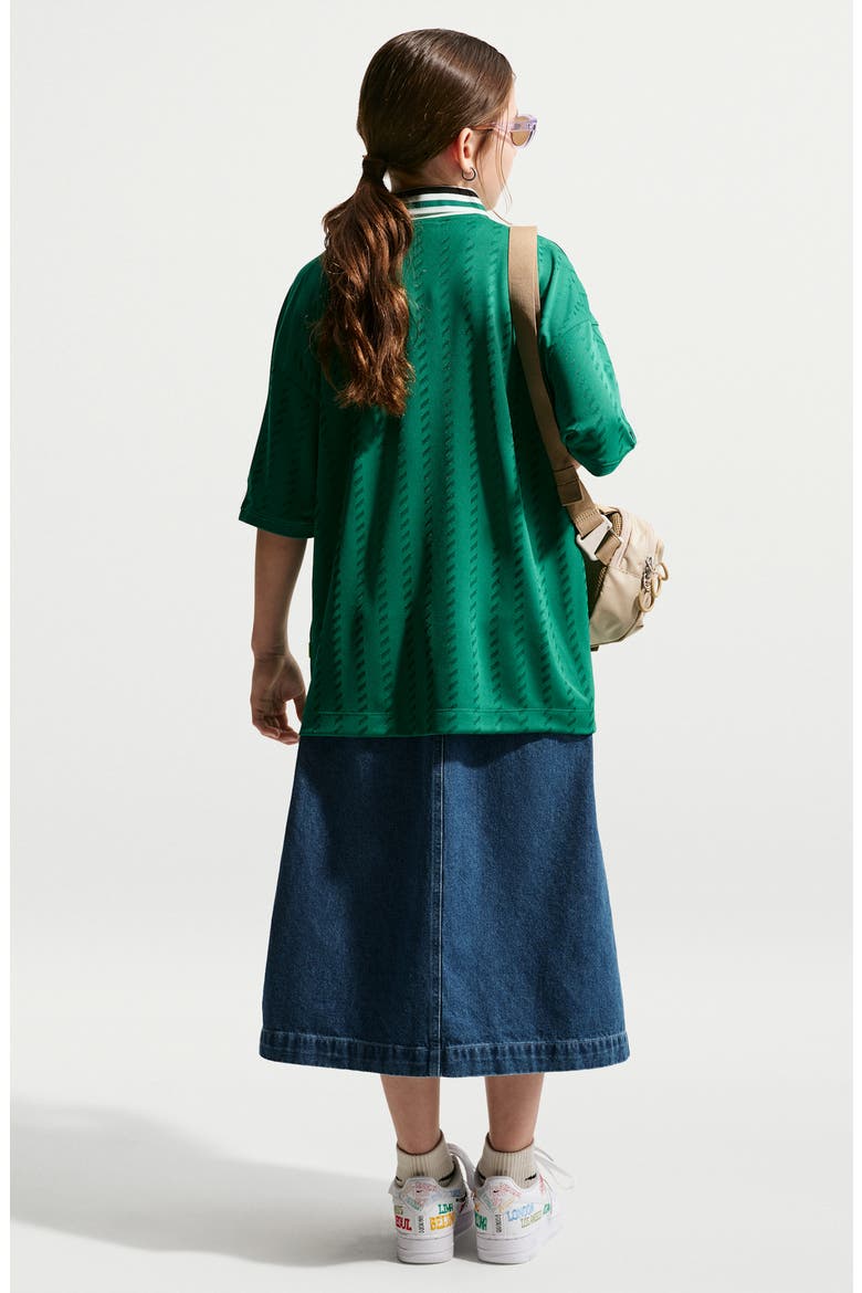 Kids' Sportswear Denim Midi Skirt, Alternate, color, MYSTIC NAVY/ COASTAL BLUE