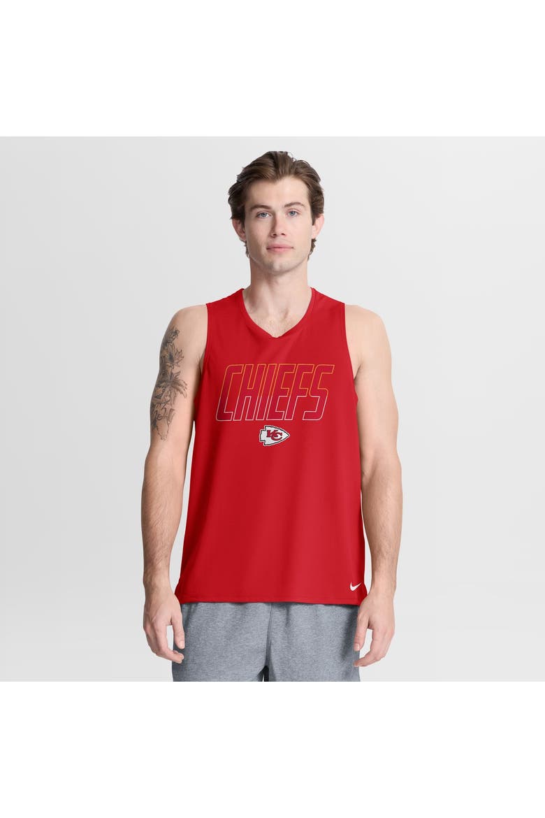 Men's Nike Red Kansas City Chiefs Kickoff Miler Dri-FIT Tank​ Top, Main, color, Red