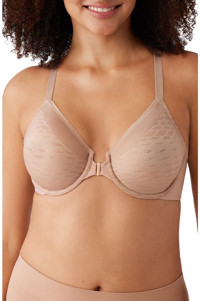 Elevated Allure Underwire Front Close Racerback Bra, Main, color, ROEBUCK