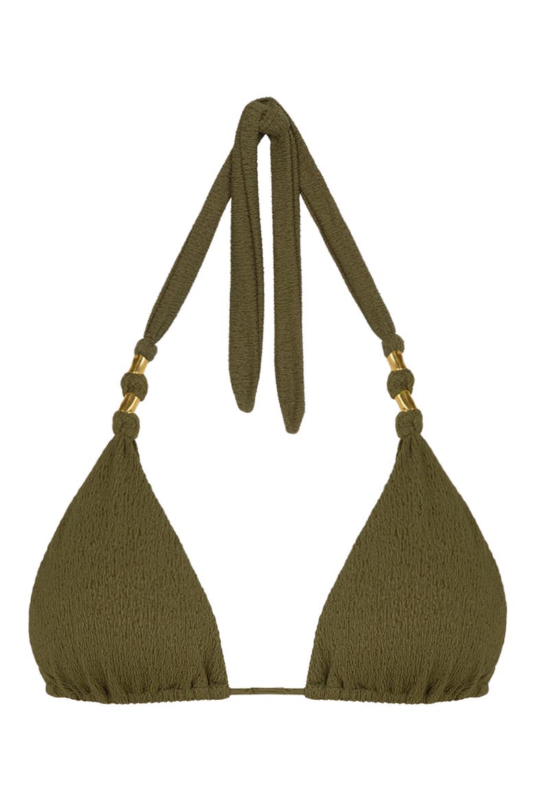 Paula Triangle Bikini Top, Alternate, color, DARK GREEN