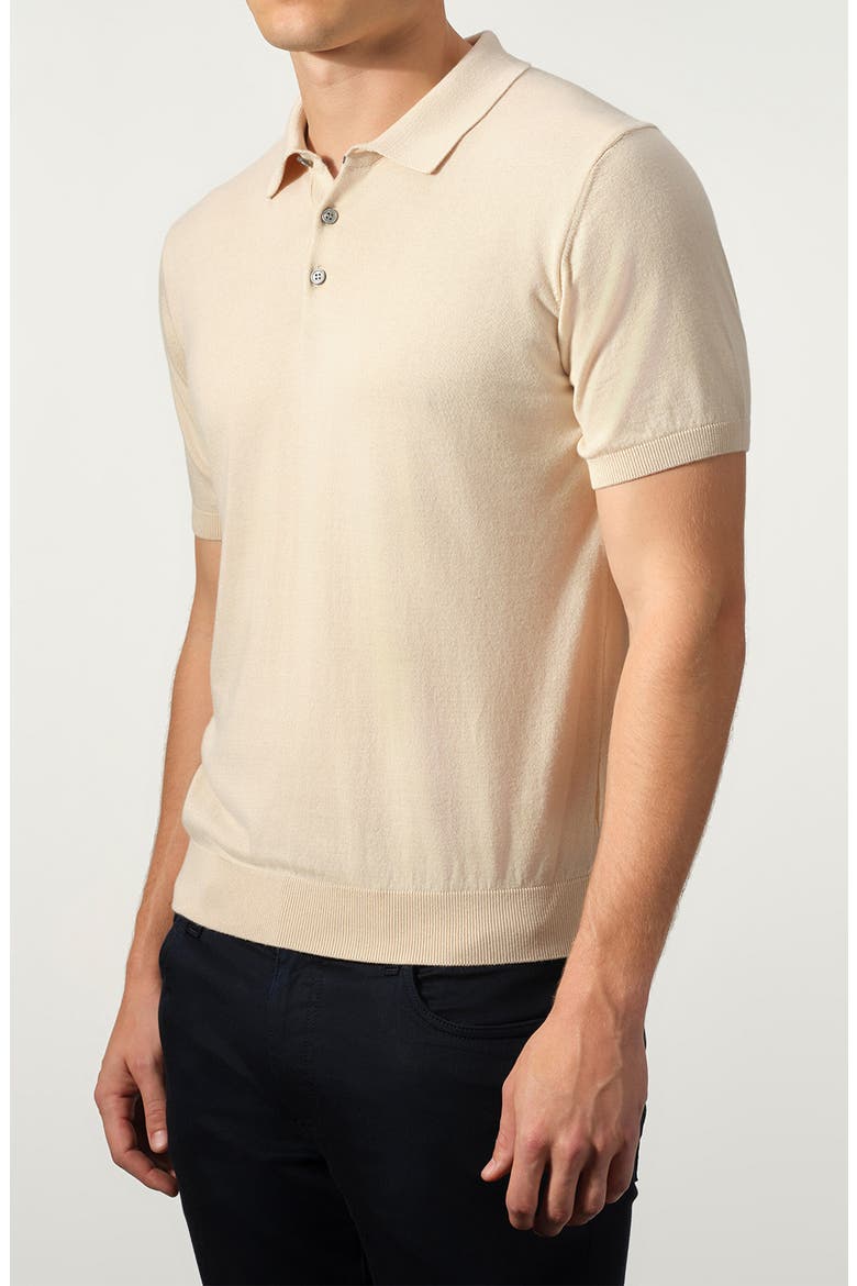 Cotton Blend Polo Sweater, Alternate, color, BEIGE