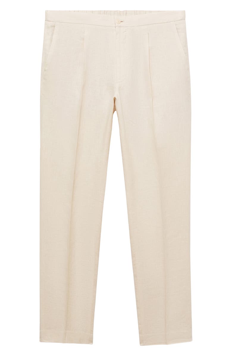 MANGO Slarerni Slim Fit Linen Pants, Alternate, color, Ecru