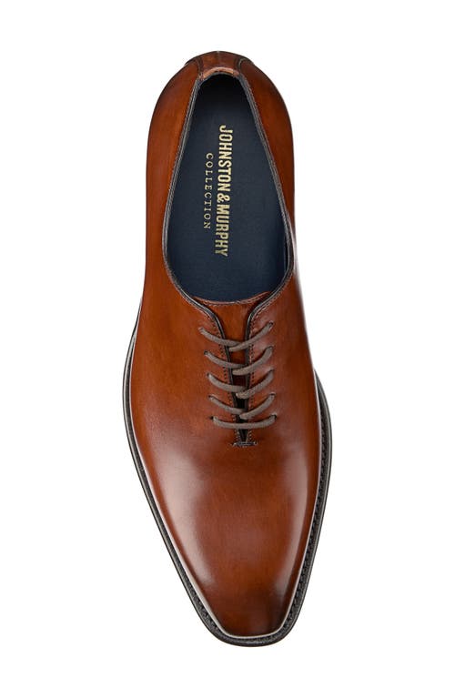 Johnston & Murphy Collection Larson Plain Toe Oxford In Mahogany Italian Calfskin