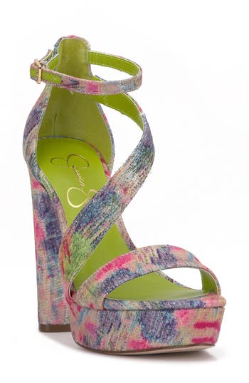 Jessica Simpson Iley Ankle Strap Platform Sandal In Garden Dream