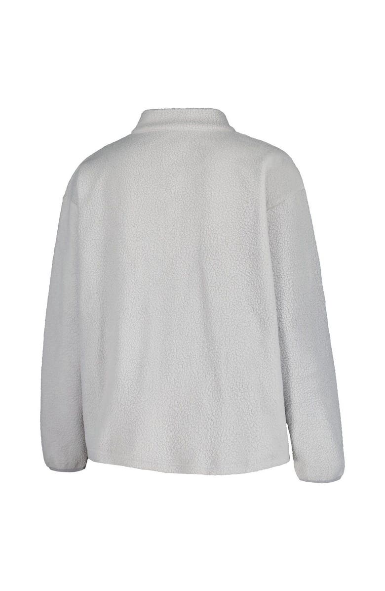 PROFILE Women's Profile Gray Buffalo Bills Plus Size Sherpa Quarter-Zip Jacket, Alternate, color,