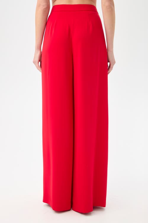 Trina Turk Saige Drapey Wide Leg Pant In Red
