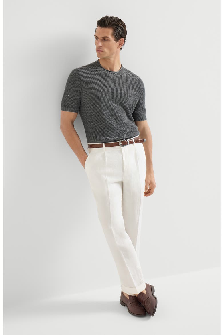 Gabardine garment dyed trousers, Alternate, color, Snow