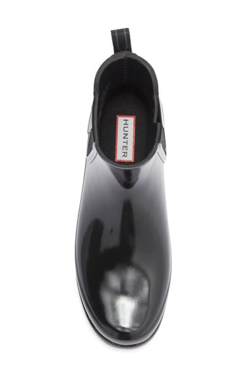 Hunter Original Refined Chelsea Waterproof Rain Boot In Black