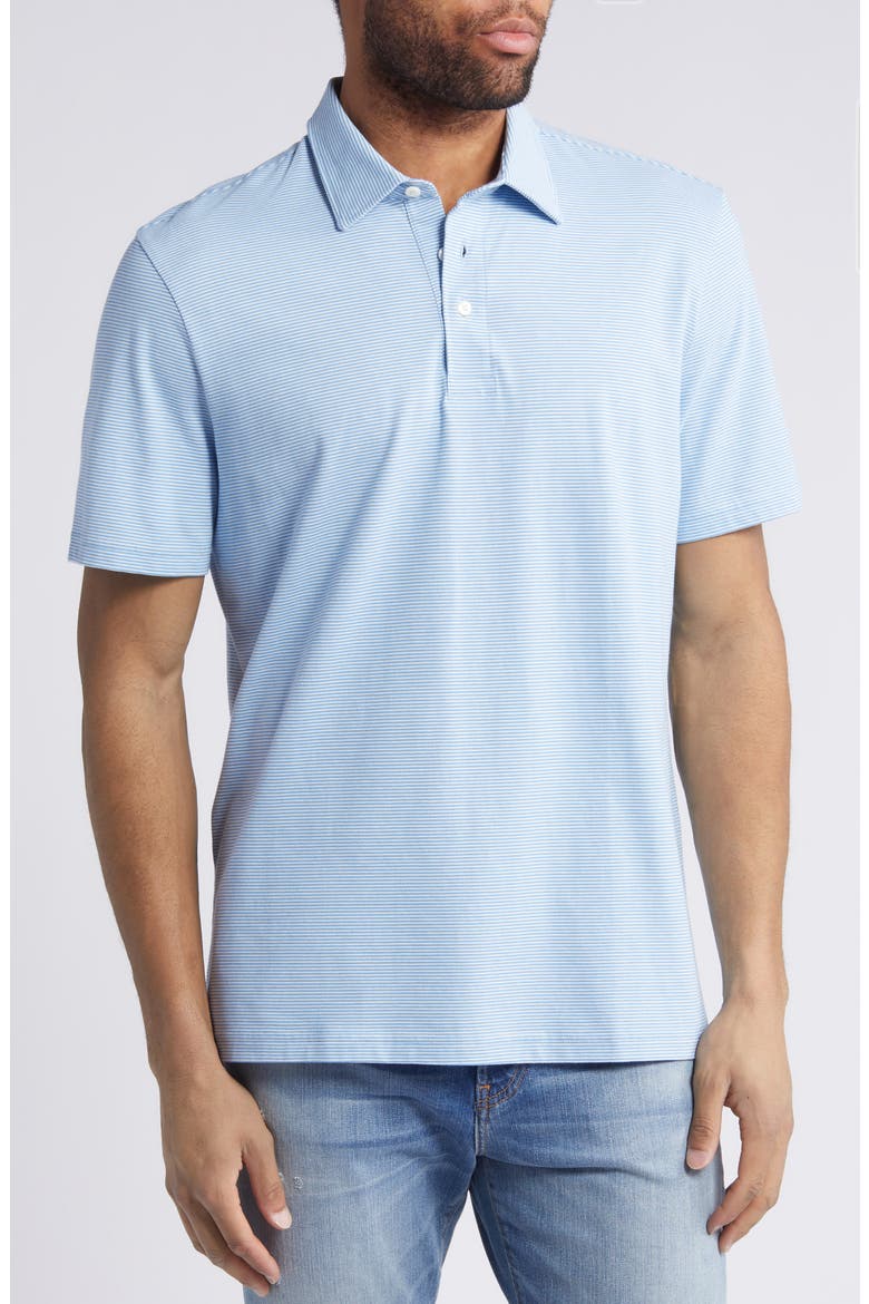 Movement Stripe Piqué Polo, Main, color, CLEAN LAKE FEEDER