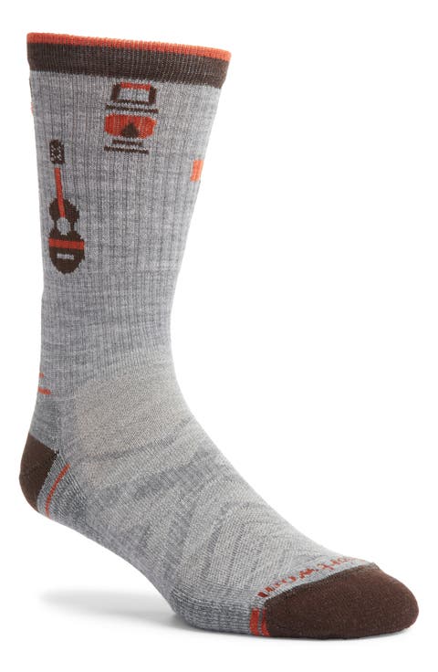 Hike Light Cushioning Camp Gear Merino Wool Blend Crew Socks