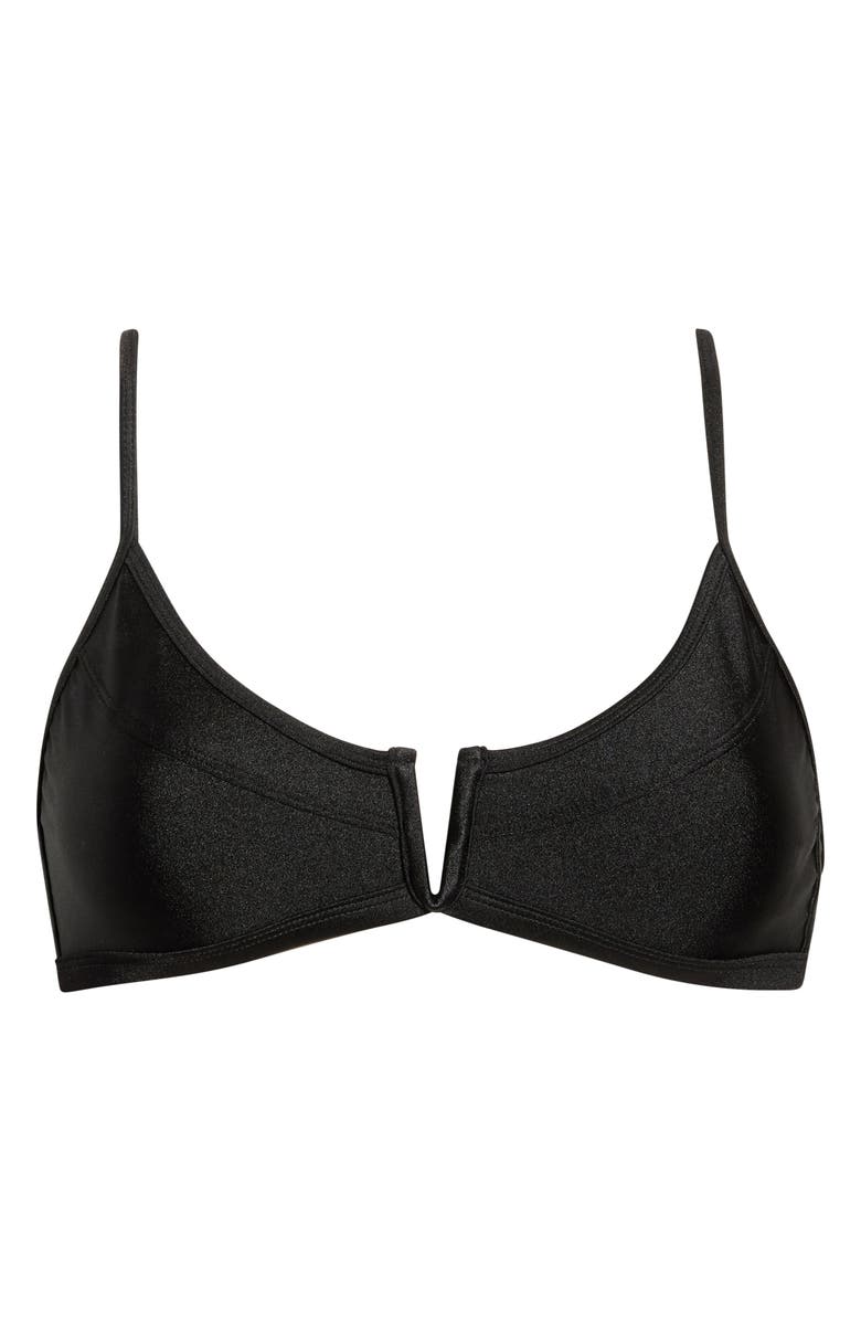 Kulani Kinis Shimmer V-Wire Bikini Top, Alternate, color, Twilight Black