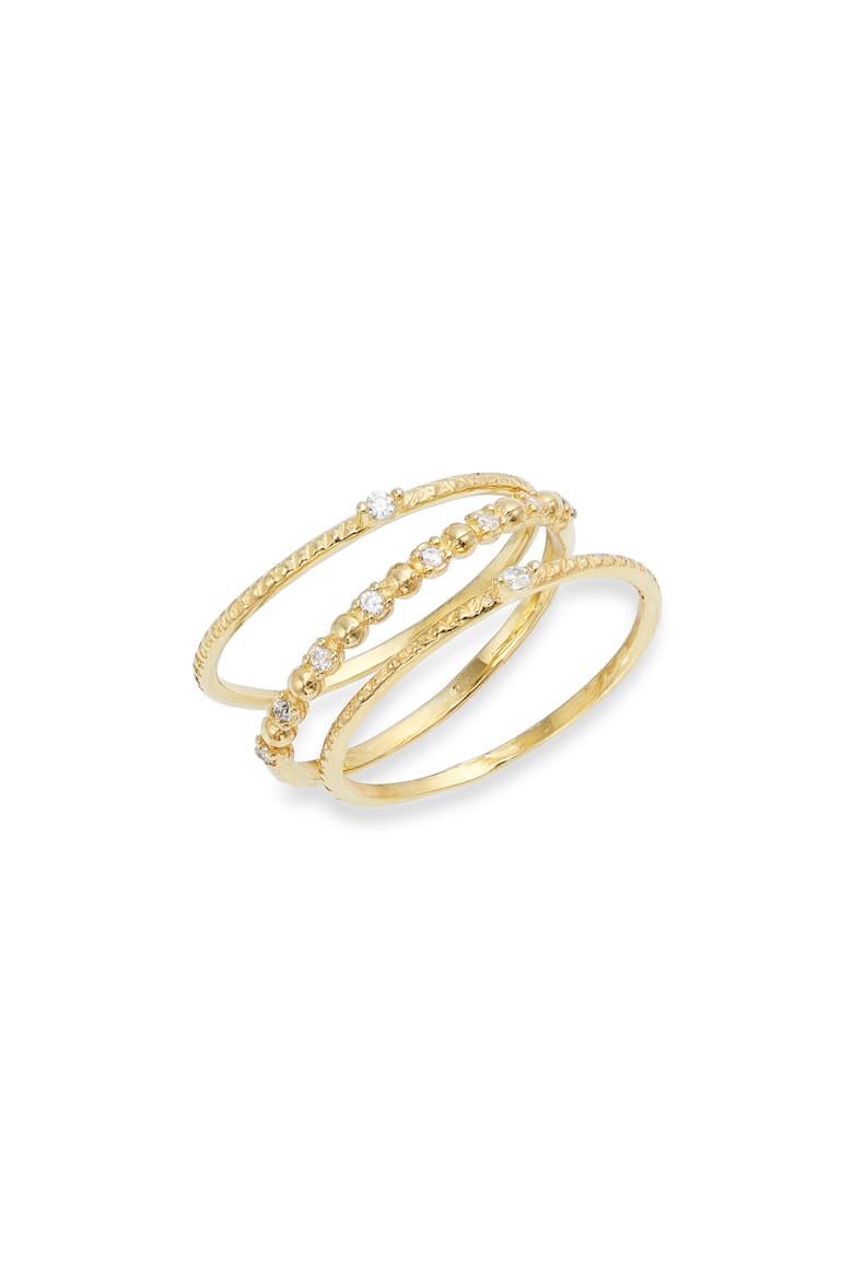 Adina's Jewels Dainty Set of 3 Rings, Main, color, GOLD/ SILVER