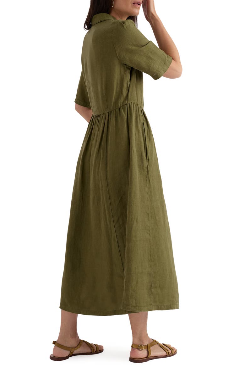 Fen Violet Linen Midi Shirtdress, Alternate, color, CREEK
