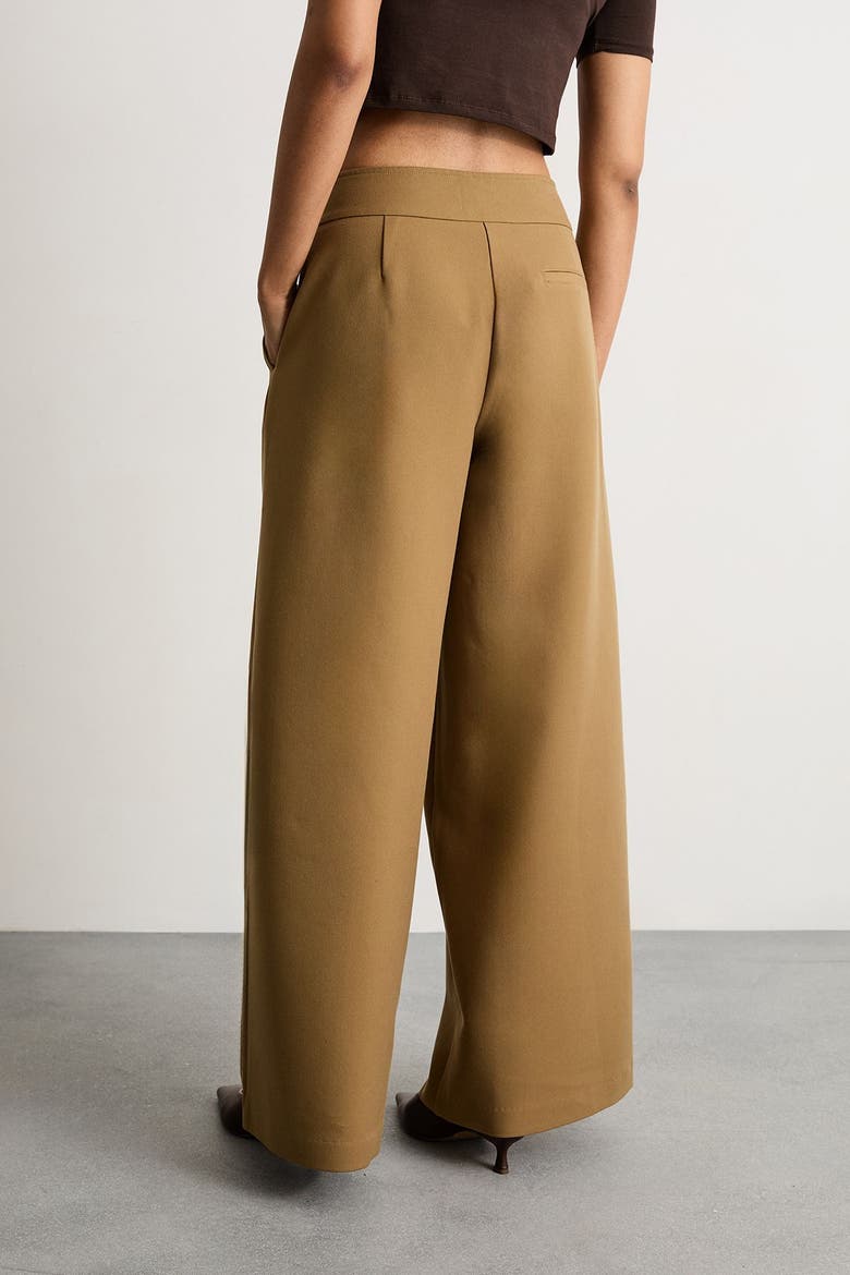Premium Wide Leg Tailored Trousers, Alternate, color, Beige