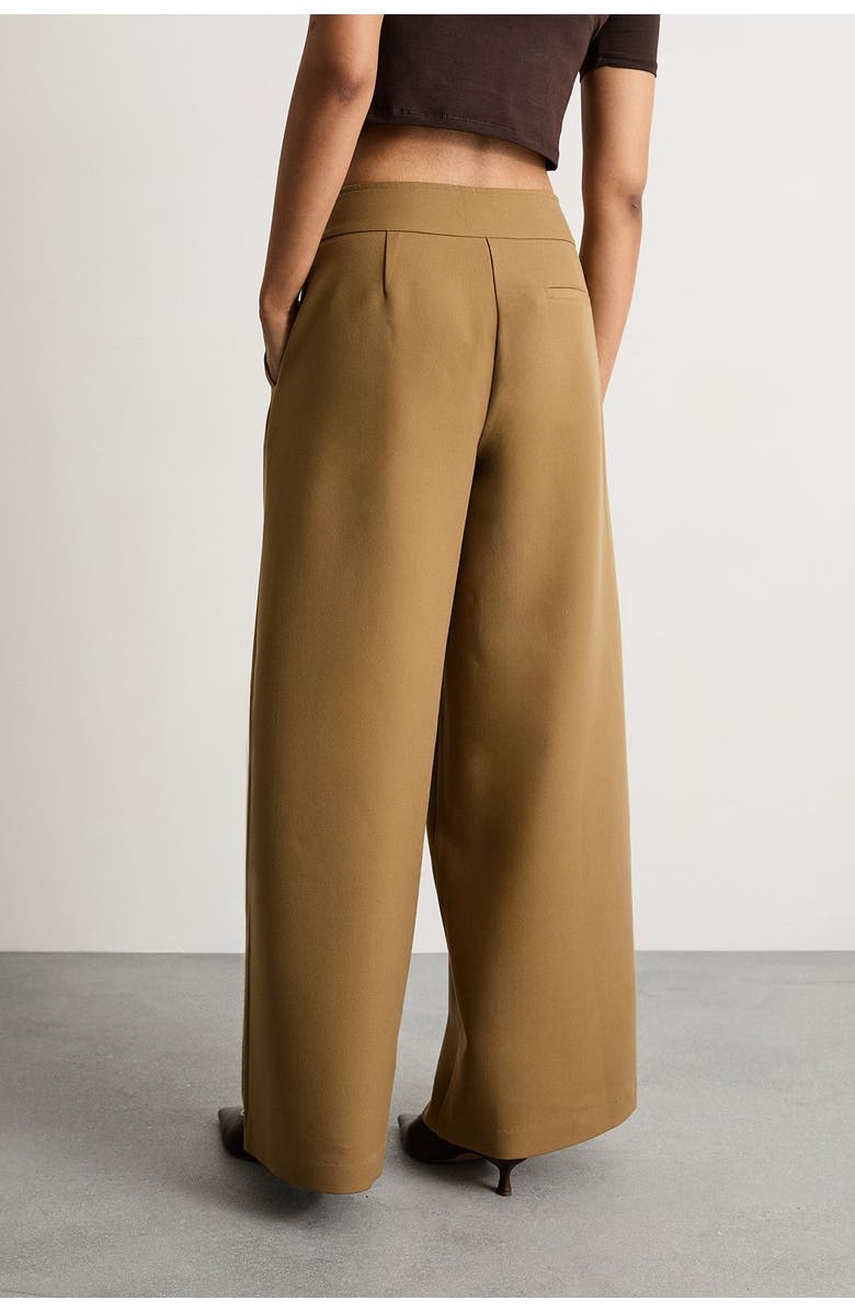 Warehouse Premium Wide Leg Tailored Trousers, Alternate, color, Beige