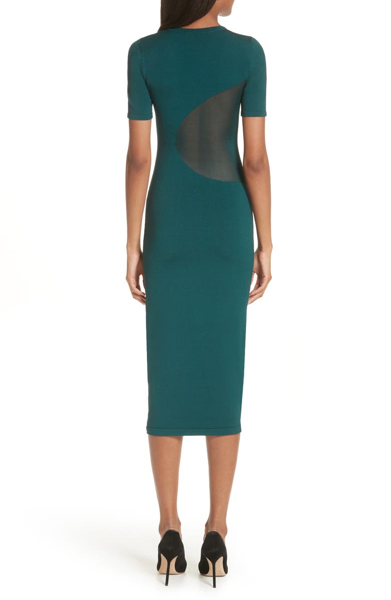 CUSHNIE et Ochs Sheer Panel Inset Knit Dress, Alternate, color,