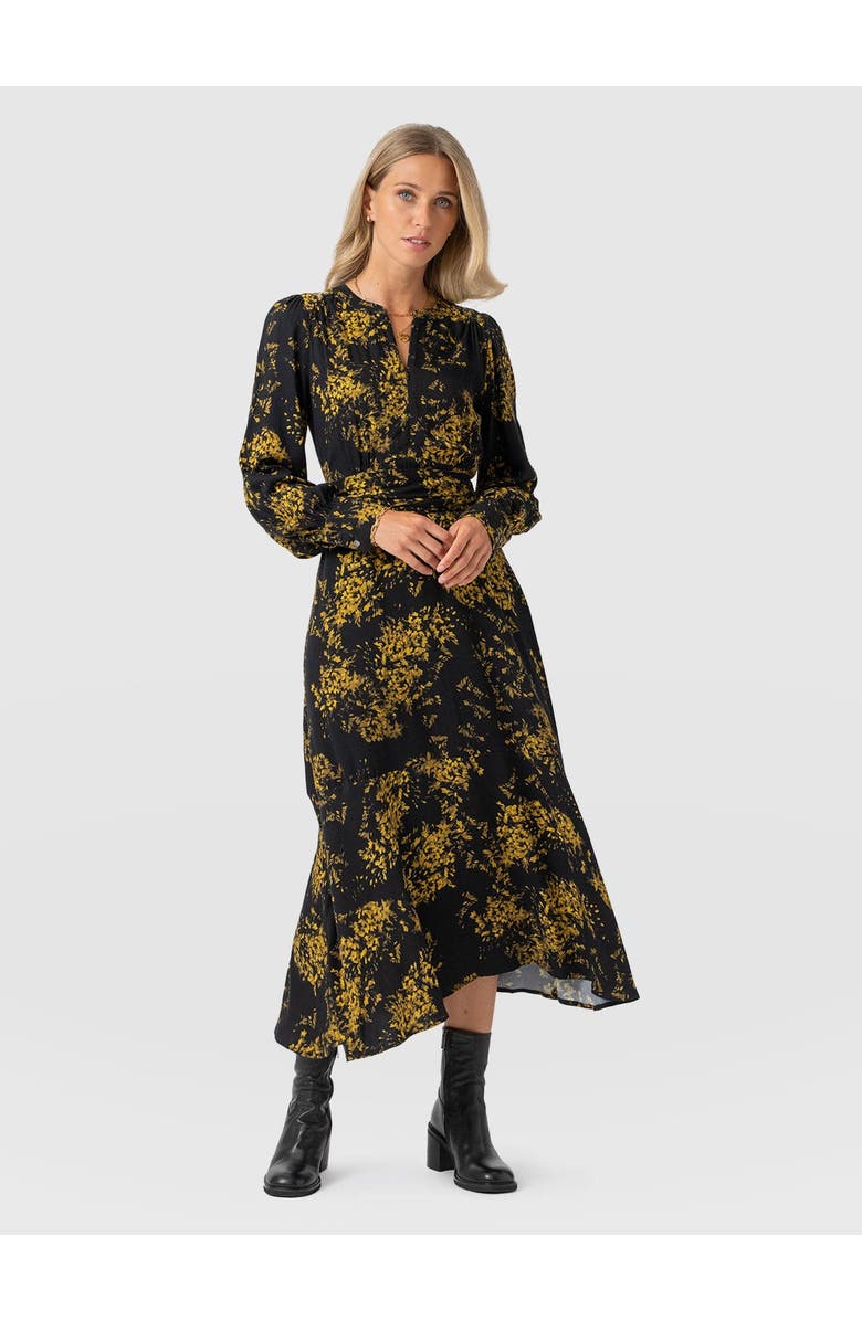 Saint + Sofia Adaline Zip Up Dress, Main, color, Yellow Mimosa