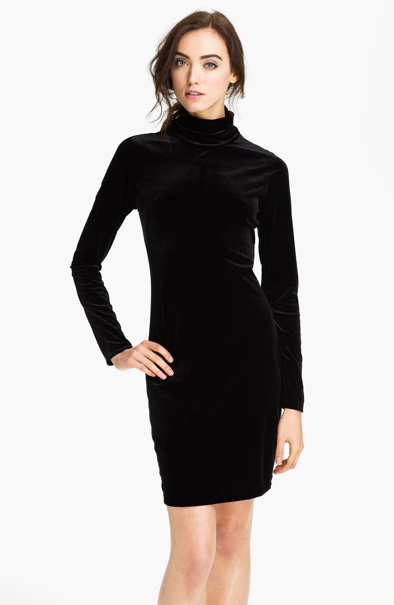 ABS by Allen Schwartz A.B.S. by Allen Schwartz Velvet Turtleneck Dress, Main, color, 