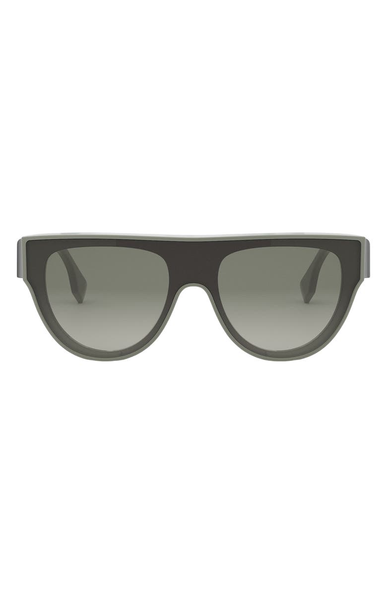 Fendi 'Fendi First 139mm Flat Top Sunglasses, Main, color, Light Green/ Other / Green