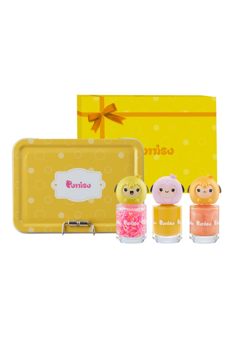 Water Based Peel Off Kids Nail Polish and Sticker Deluxe Set, Alternate, color, Custard Pie